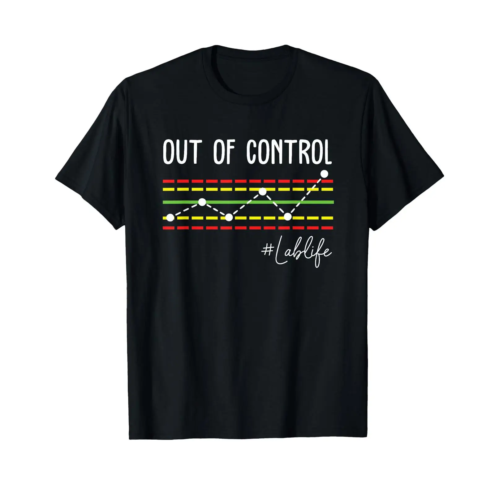 Printing Qc - 科学者、化学愛好家、ラボ技術者、QCチャート、アウトオブコントロールTシャツ、ヴィンテージ、ウォッシュ加工、ファッション、ストリートウェア、快適、カジュアル、グラフィック