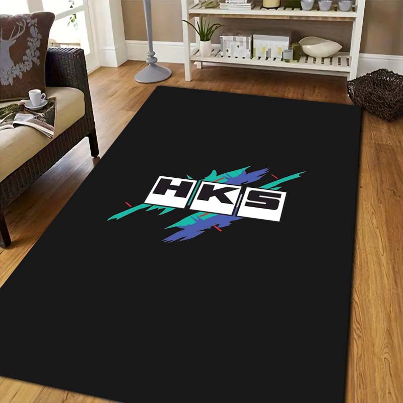 Commercial Printing Services - 3DレーシングH-HKSプリントエリアラグ滑り止めフロアマットドリフトスポーツカーパターンマットリビングルーム寝室ガレージ家の装飾用