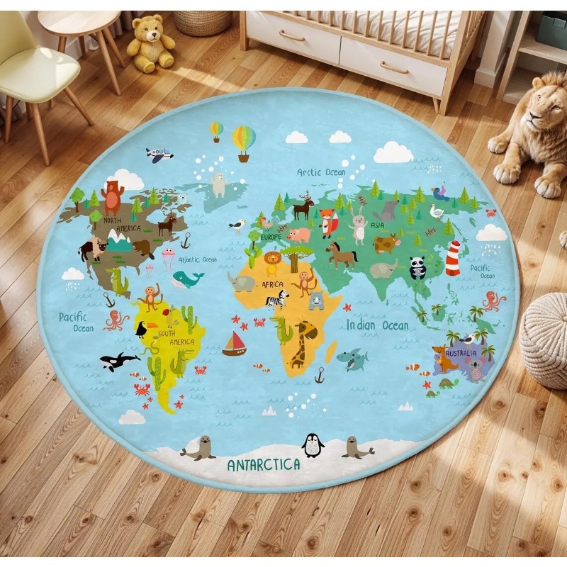   プレイラウンドフロアマット動物世界地図プリントカーペット - Wholesale Commercial Printing のレビューと価格