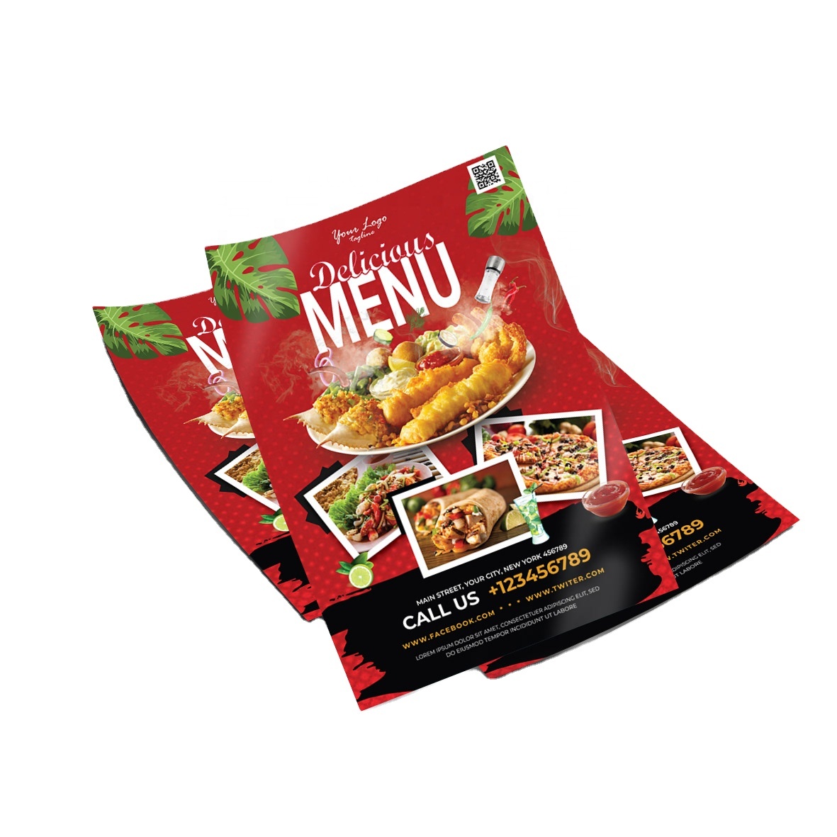 カスタムフルカラー両面印刷チラシ、広告リーフレット、メニュー - Commercial Printing Products のレビューと価格