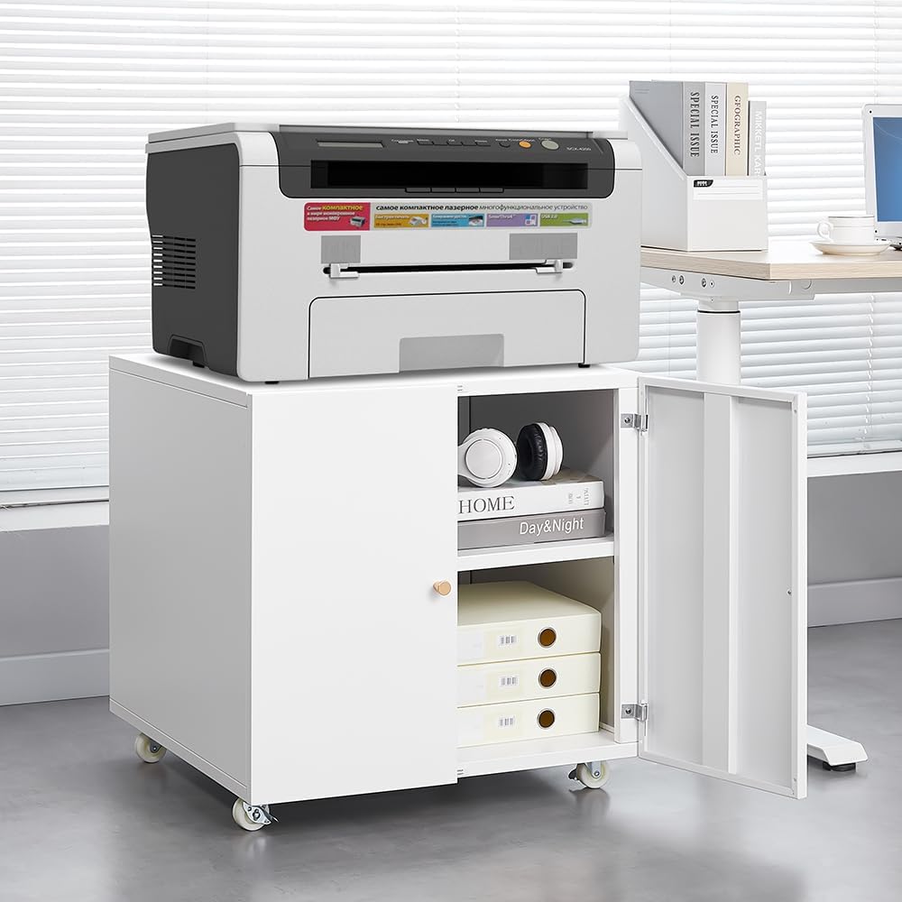 ファイル収納付きメタルプリンタースタンド、ダブルドアと調節可 - Commercial Printing Press のレビューと価格
