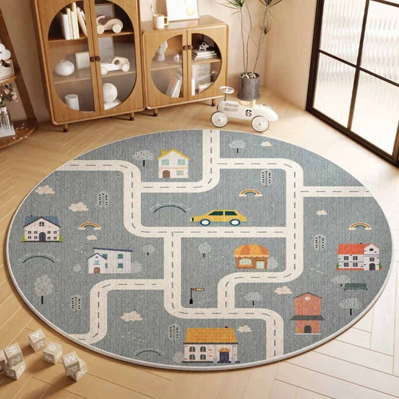 世界地図印刷大面積ラウンドラグ滑り止め耐摩耗性サークルカーペ - Wholesale Commercial Printing のレビューと価格