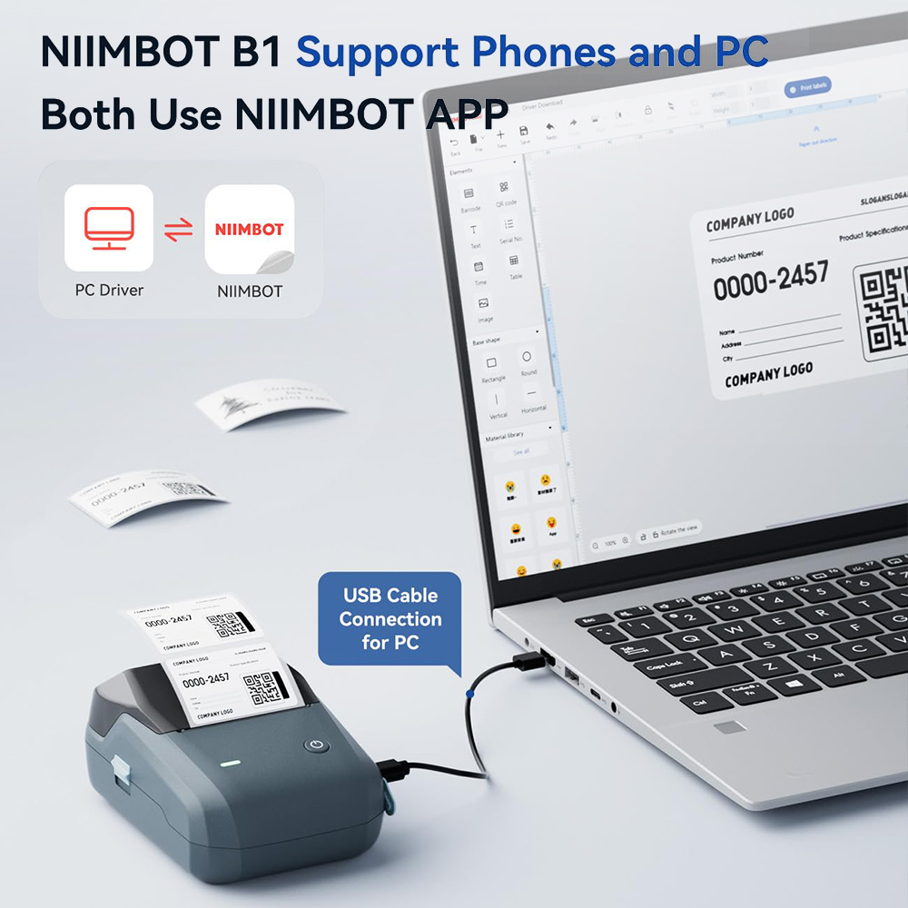 NIIMBOT B1 ポータブルサーマルプリンター 2インチ - Commercial Printing Labels のレビューと価格