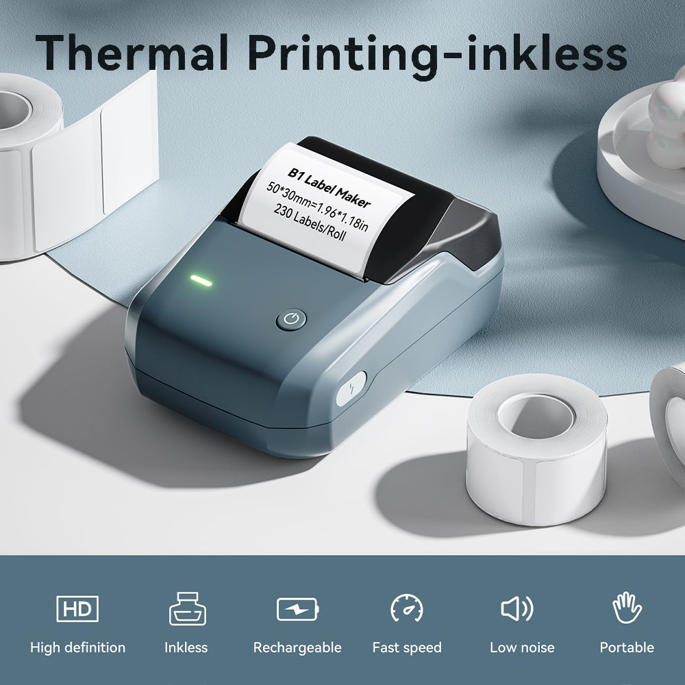 NIIMBOT B1 ポータブルサーマルプリンター 2インチ - Commercial Printing Labels のレビューと価格